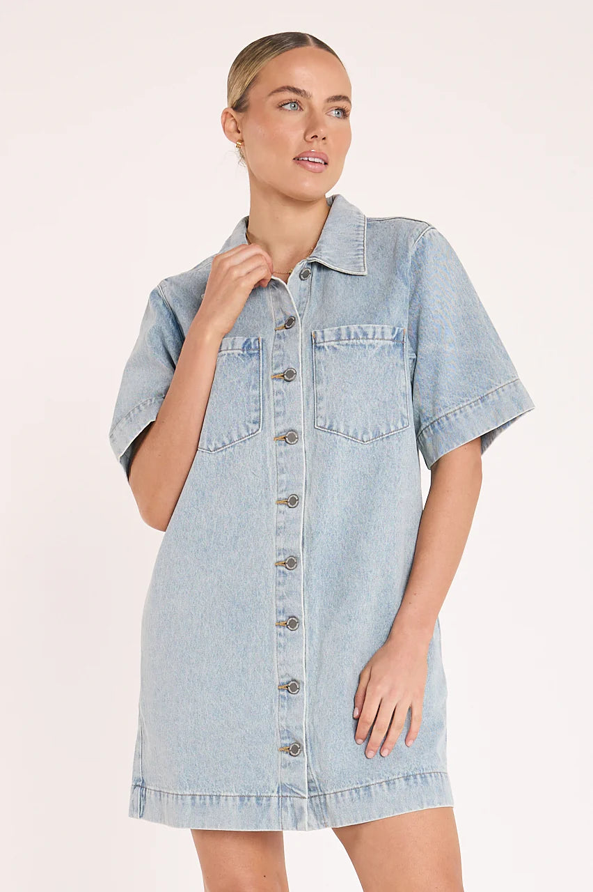 Grace Denim Dress Capri Blue