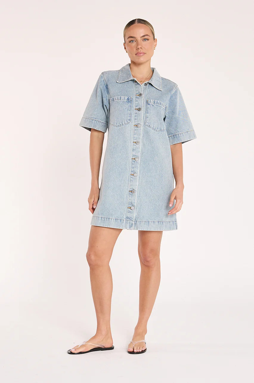 Grace Denim Dress Capri Blue
