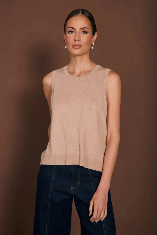 Tilly Cashmere Knit Top Camel