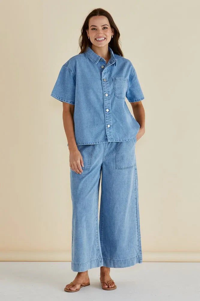 Saffra Short Sleeve Denim Shirt