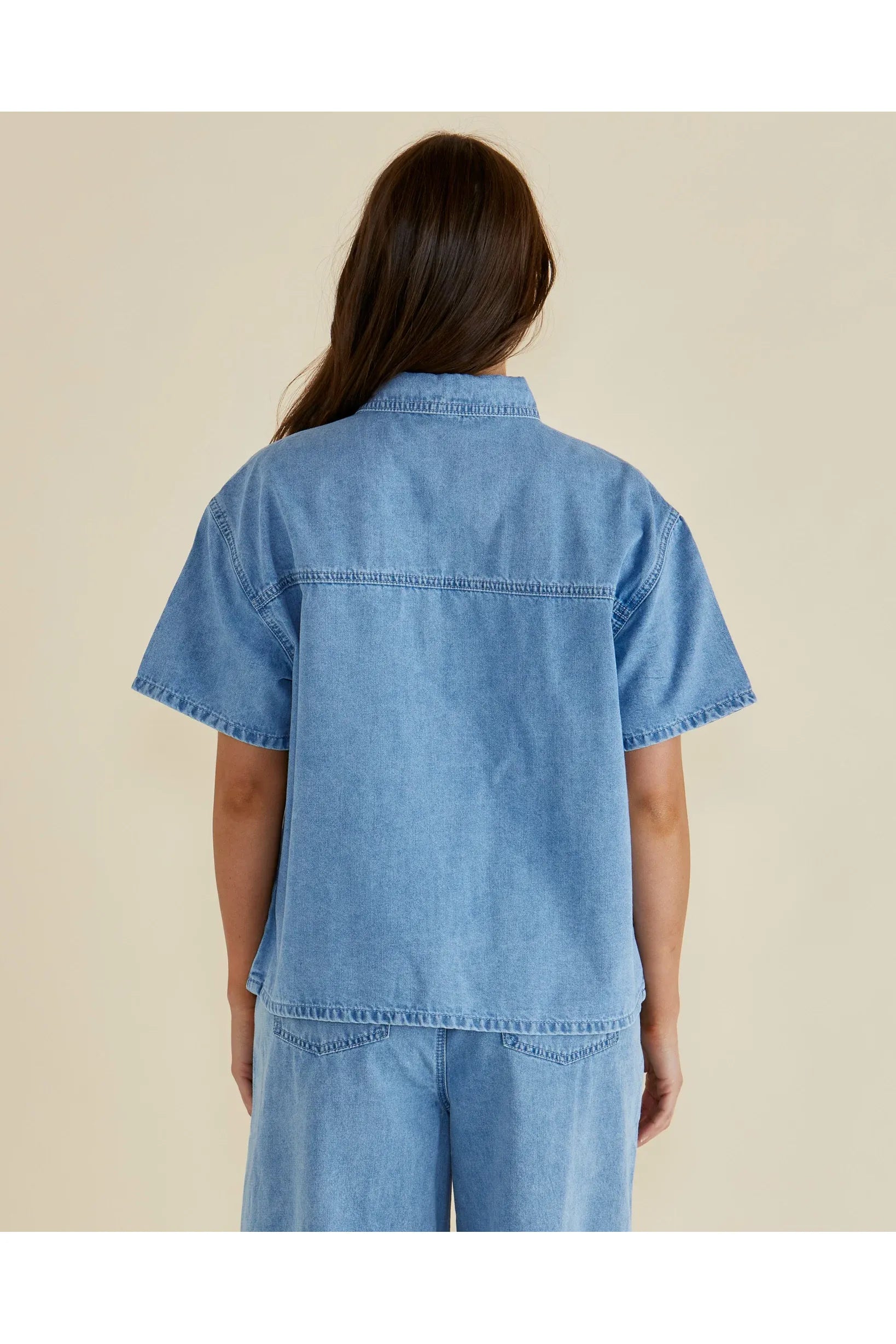 Saffra Short Sleeve Denim Shirt