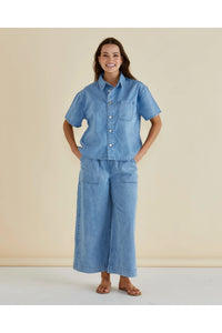 Saffra Short Sleeve Denim Shirt