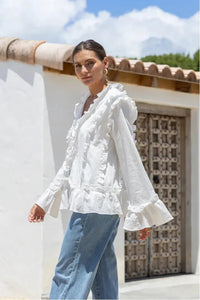 Ellie Tie Up Blouse White