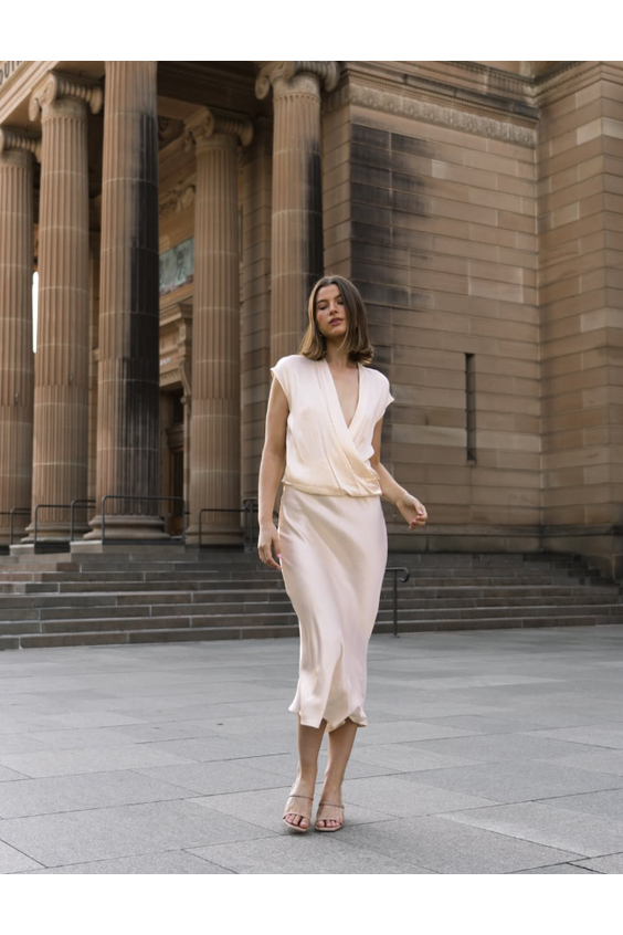 Arabella Satin Top Cream