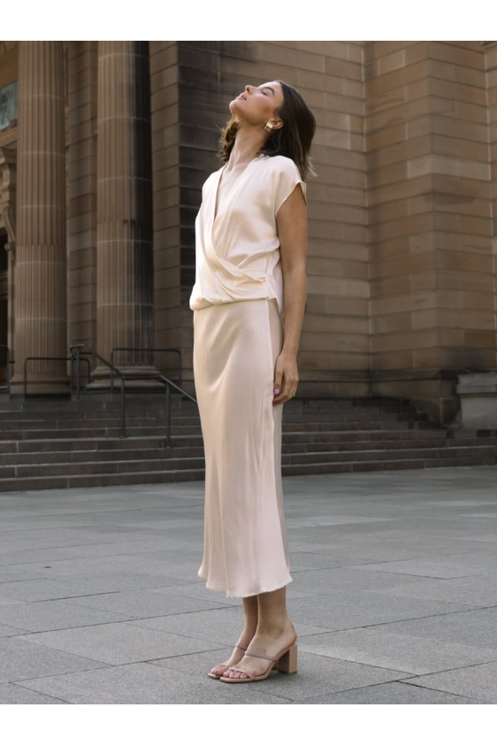 Arabella Satin Top Cream