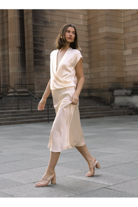 Arabella Satin Top Cream