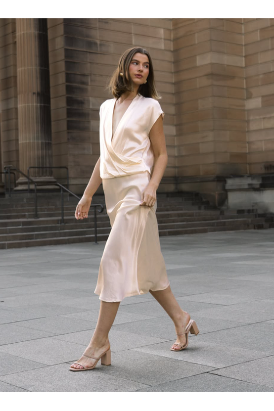 Arabella Satin Top Cream