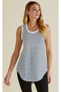 Keira Tank Jet Black Stripe