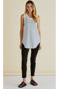 Keira Tank Jet Black Stripe