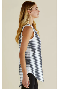 Keira Tank Jet Black Stripe