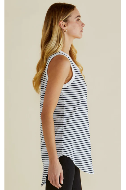 Keira Tank Jet Black Stripe