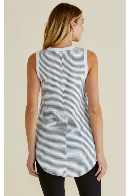 Keira Tank Jet Black Stripe