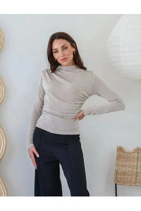 Martini Club Drape Top Latte