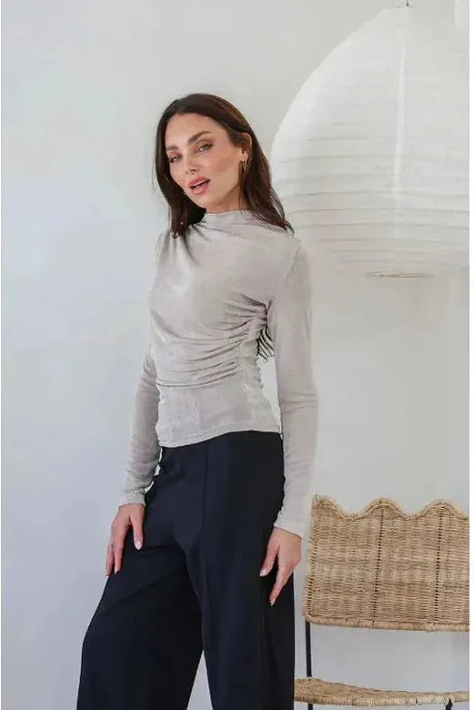 Martini Club Drape Top Latte