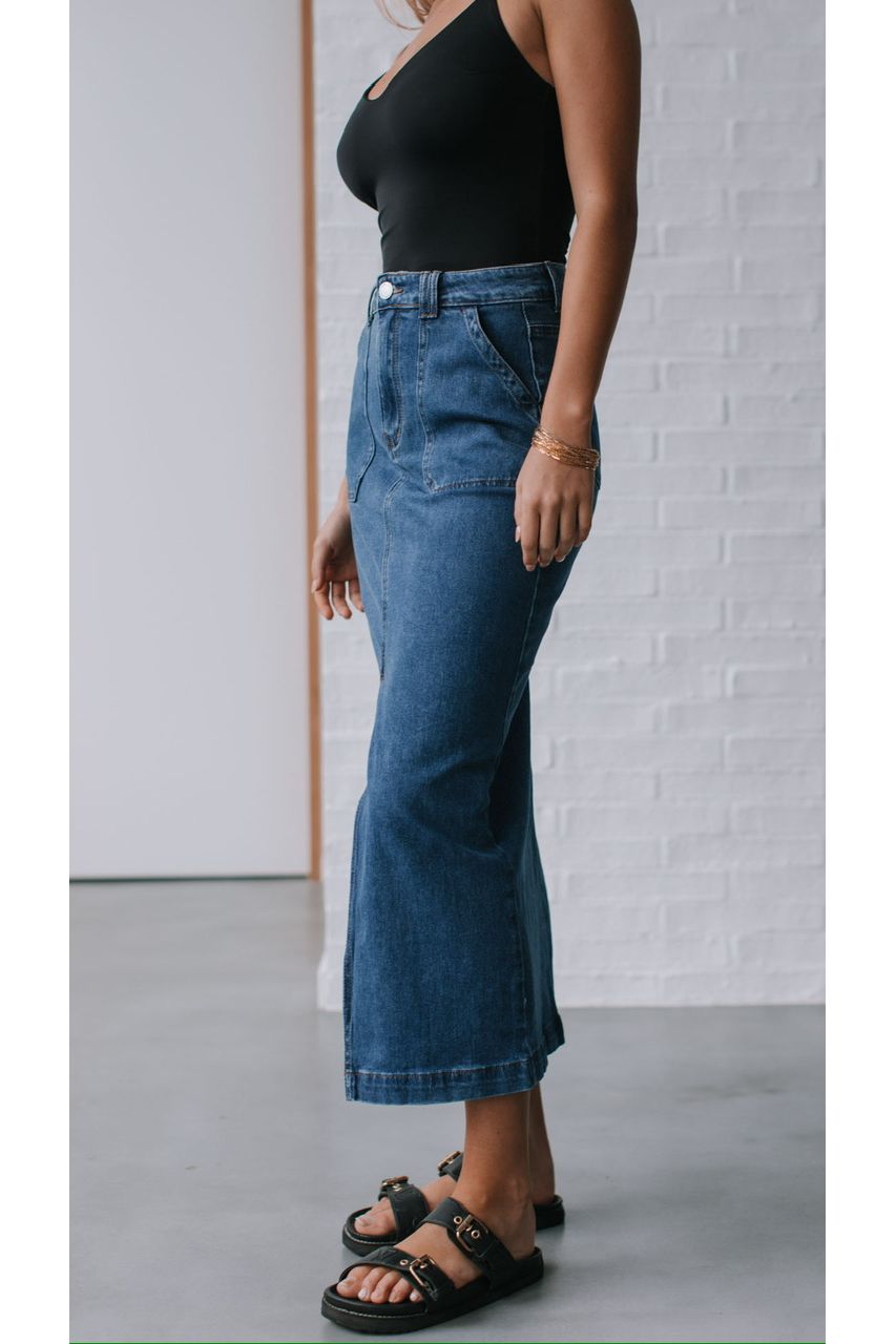 Amelia Denim Skirt Mid Blue