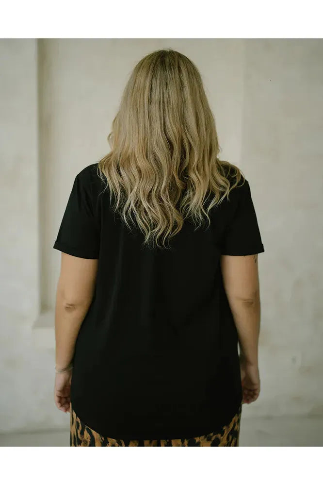 Star Sequin Tee Black