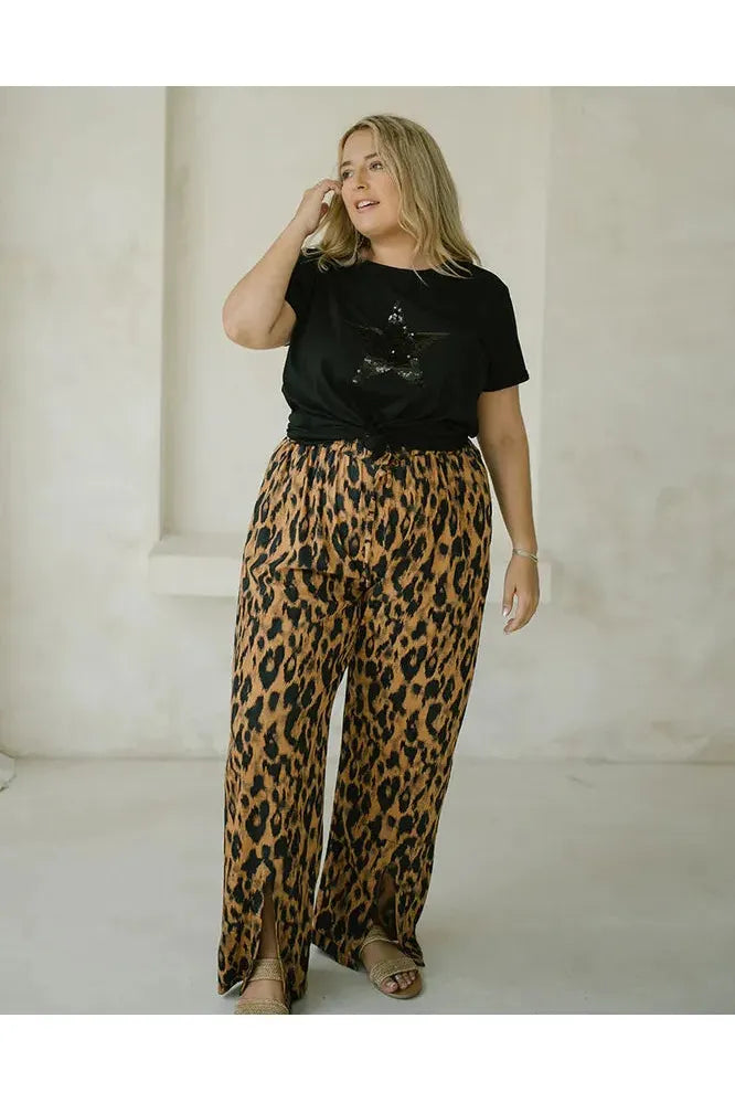 Star Sequin Tee Black