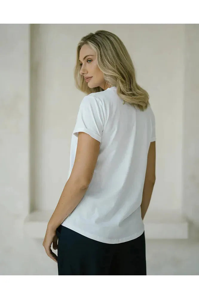 Star Sequin Tee White/Silver