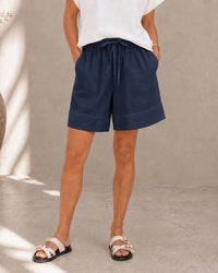 Fiona Linen Short Navy