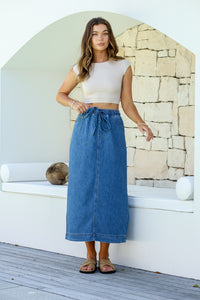 Sienna Skirt Mid Blue