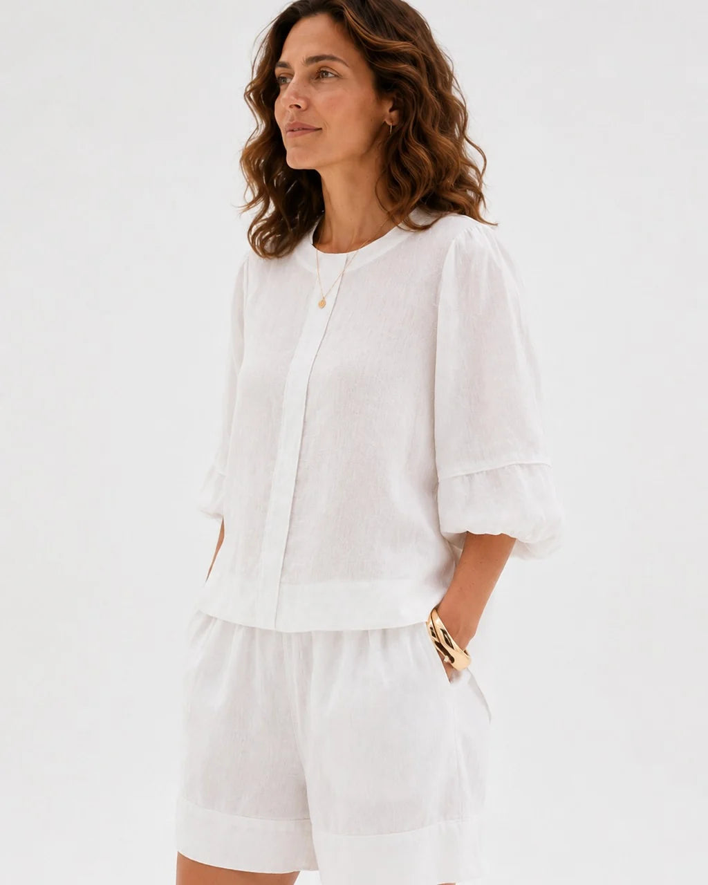 Sydney Puff Sleeve Top White