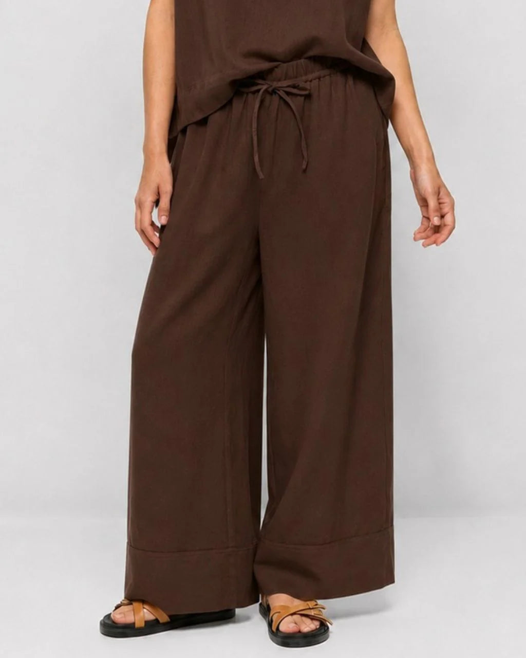 Stella Linen Pant Chocolate