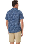 Linen Blend Hibiscus Print S/S Shirt