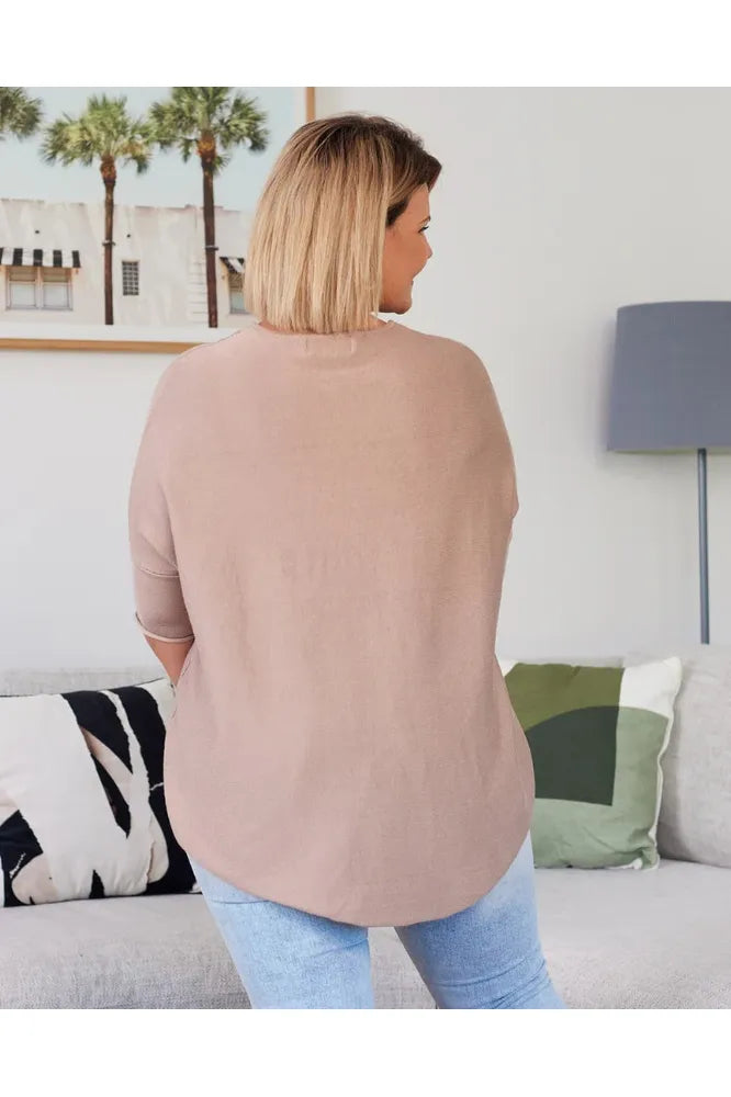 Frankie Batwing Knit Beige