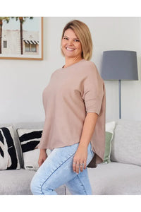 Frankie Batwing Knit Beige
