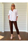 Ribbed Waist Linen Pant Koko