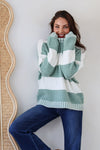 Tilly Stripe Knit Sage/Ivory