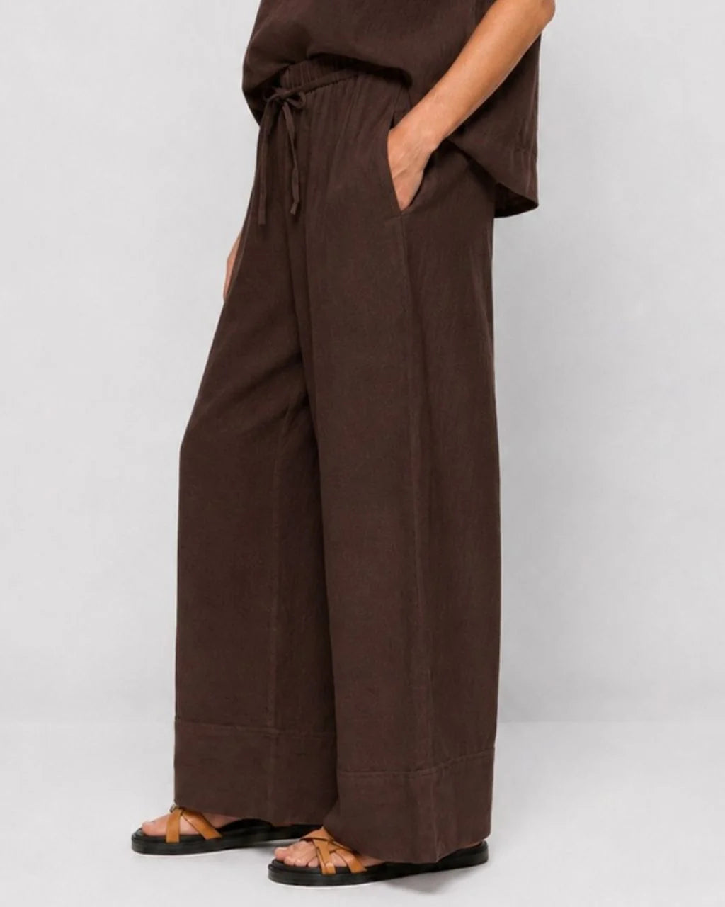 Stella Linen Pant Chocolate