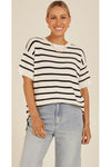 Jasper Knitted Tee White/Black