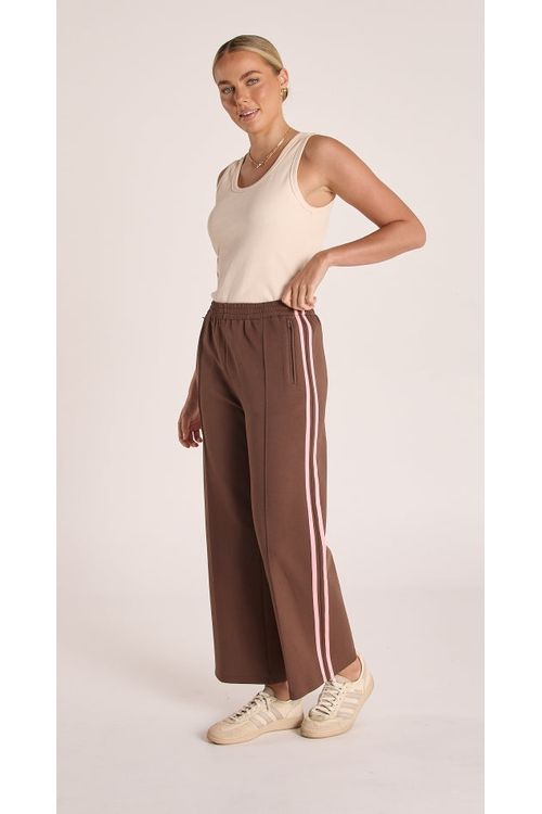 Noah Crop Pant Chocolate Pink Stripe