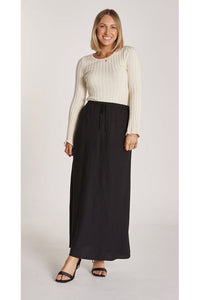 Riley Linen Skirt Black