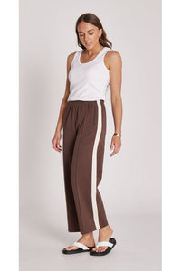 Noah Crop Pant Chocolate Cream Stripe