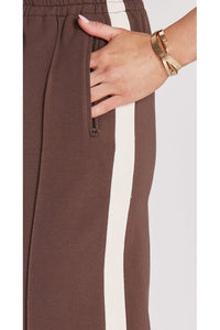 Noah Crop Pant Chocolate Cream Stripe