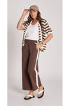 Noah Crop Pant Chocolate Cream Stripe