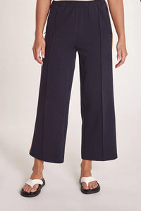 Noah Crop Pant Navy Camel Stripe
