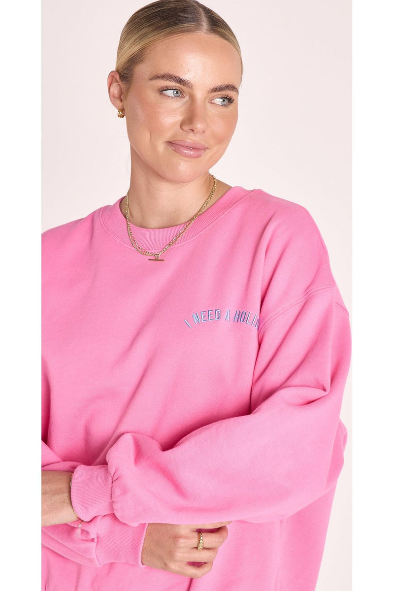 Holiday Logo Crew Pink