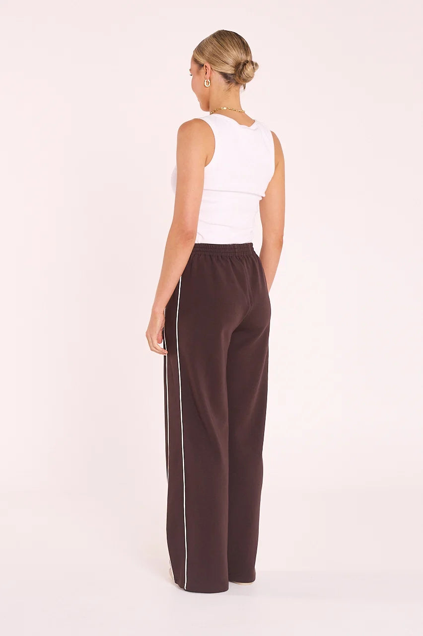 Noah Wide Pant Dark Chocolate Piping