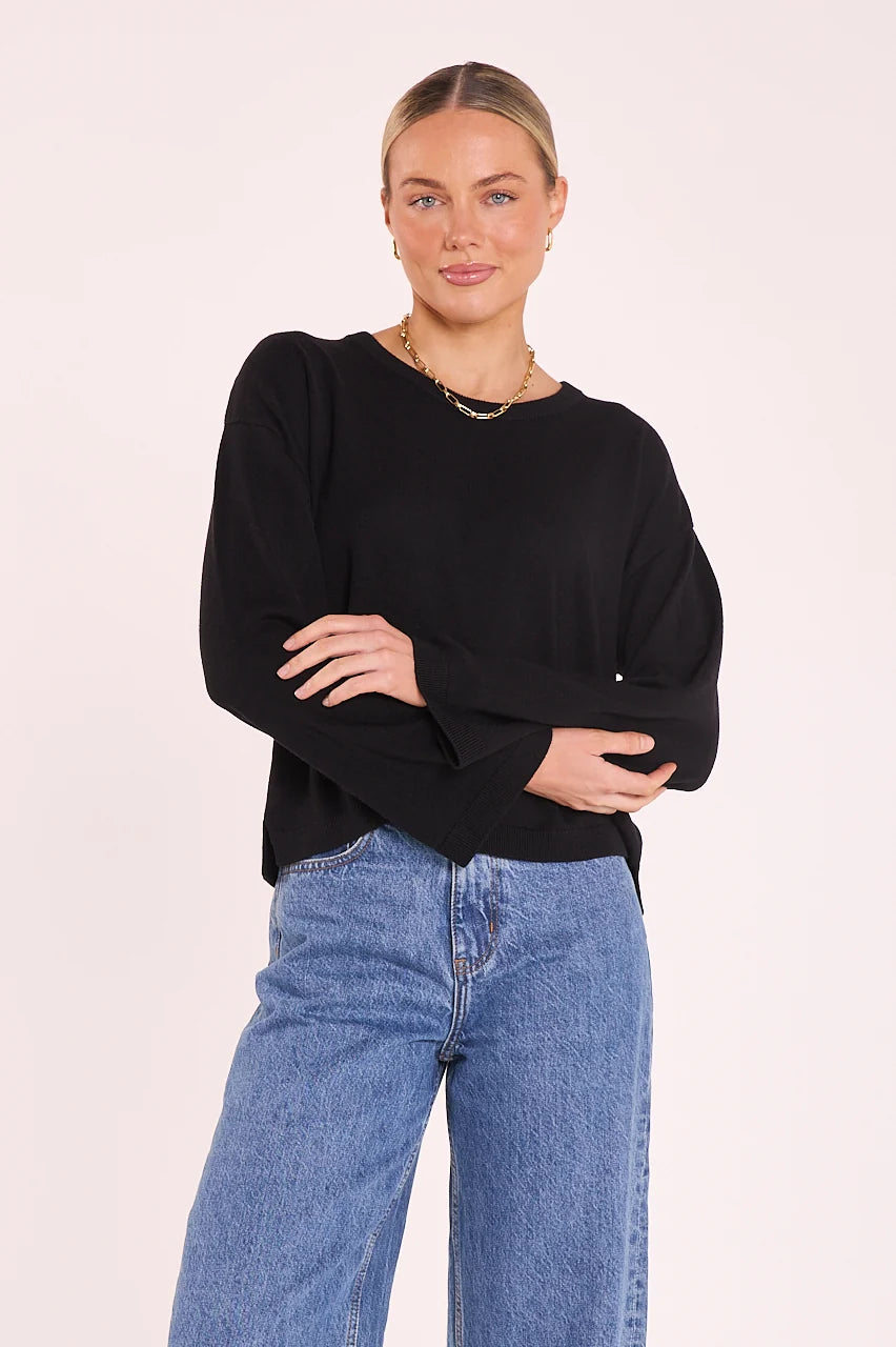 Hartley Long Sleeve Top Black
