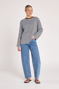 Carter Long Sleeve Tee Chocolate Blue