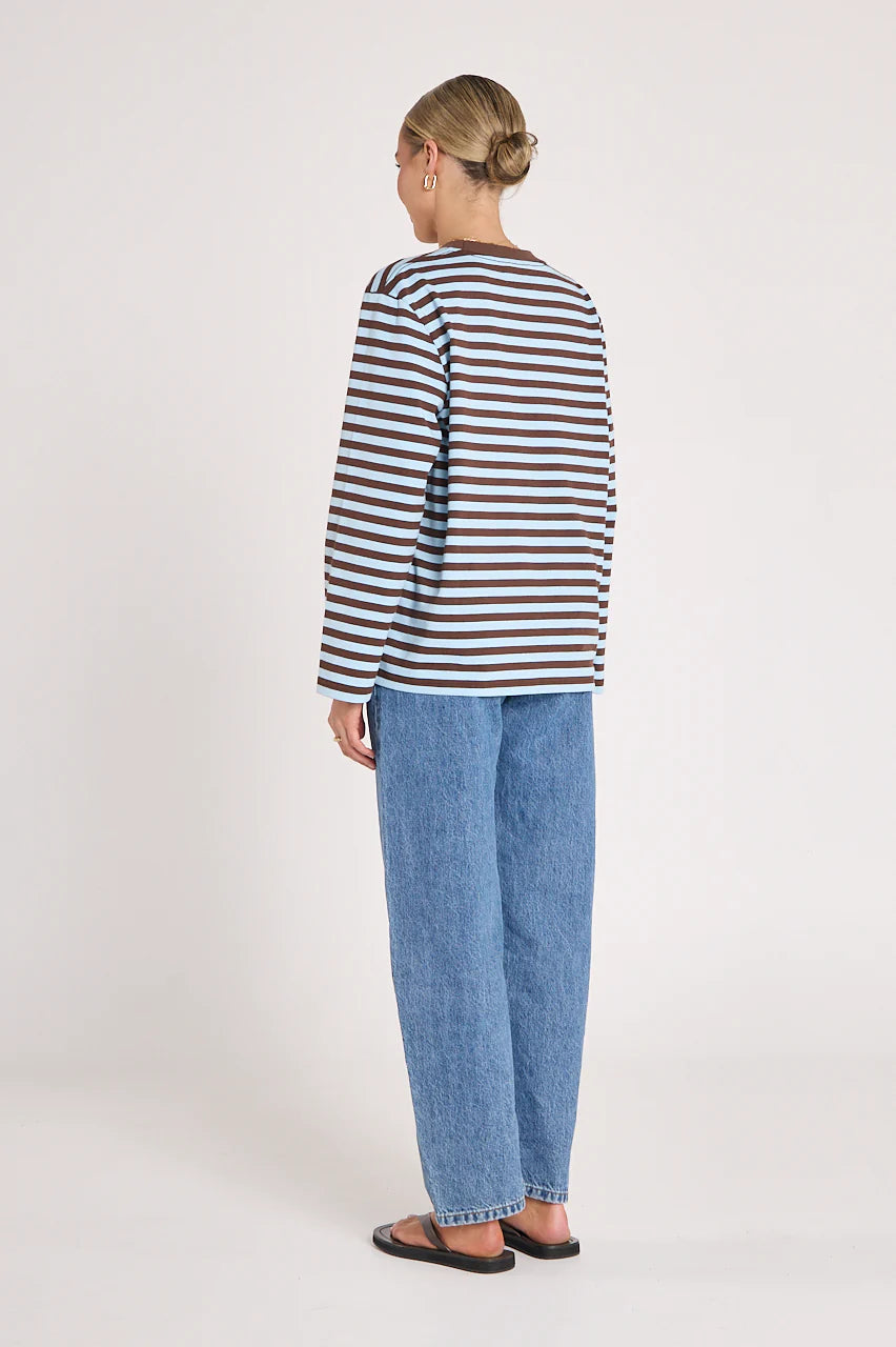 Carter Long Sleeve Tee Chocolate Blue