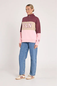 Varsity Logo Sweater Pink Plum/Stripe