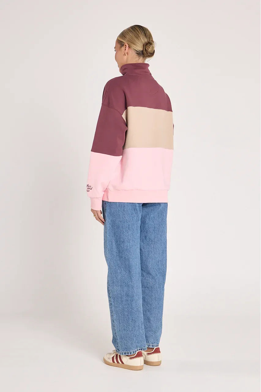 Varsity Logo Sweater Pink Plum/Stripe