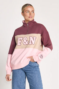 Varsity Logo Sweater Pink Plum/Stripe