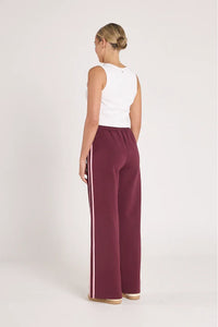 Noah Wide Pant Plum Pink Stripe
