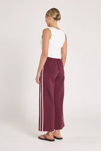 Noah Crop Pant Plum Pink Stripe