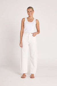 Lola Barrel Jean White